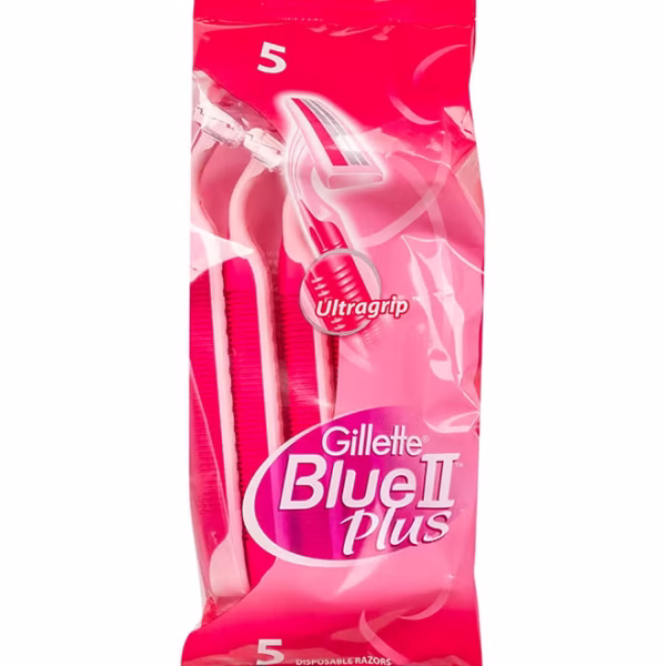 gillette Blue II Plus Disposable Razor for Women - 5 Pieces pink